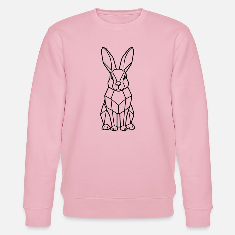 Geometrischer Hase Low Poly Outline - Stanley/Stella Unisex Bio-Sweatshirt CHANGER  - Hellrosa
