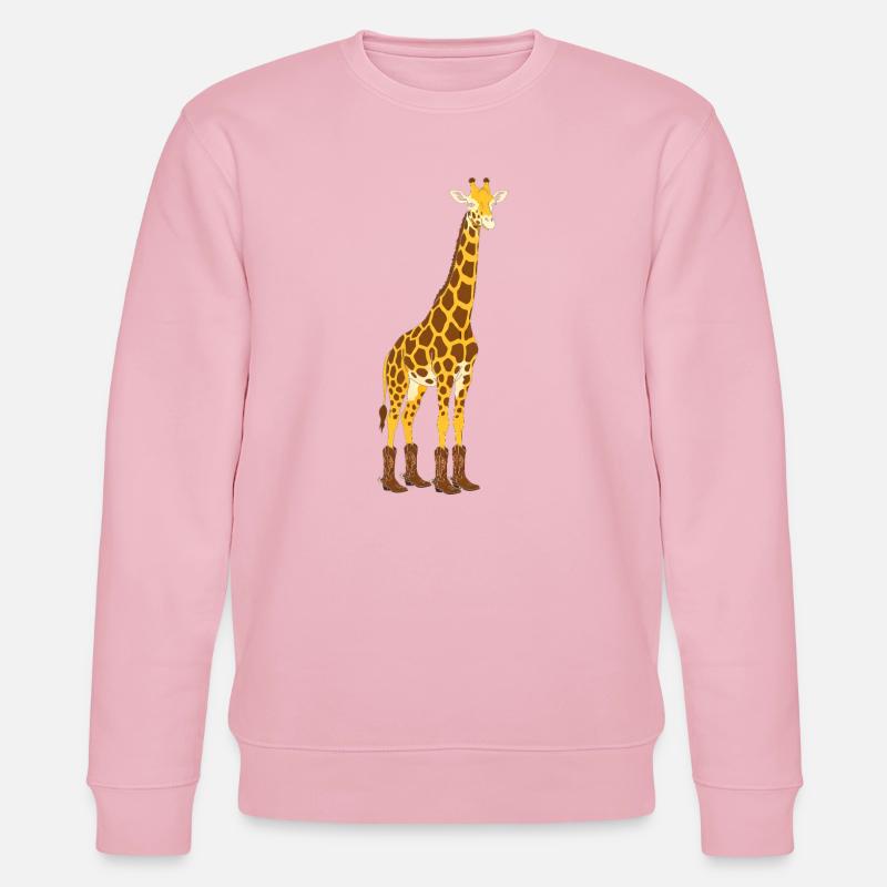 Giraffe with boot statement - Stanley/Stella CHANGER Unisex Organic Sweatshirt - cotton pink
