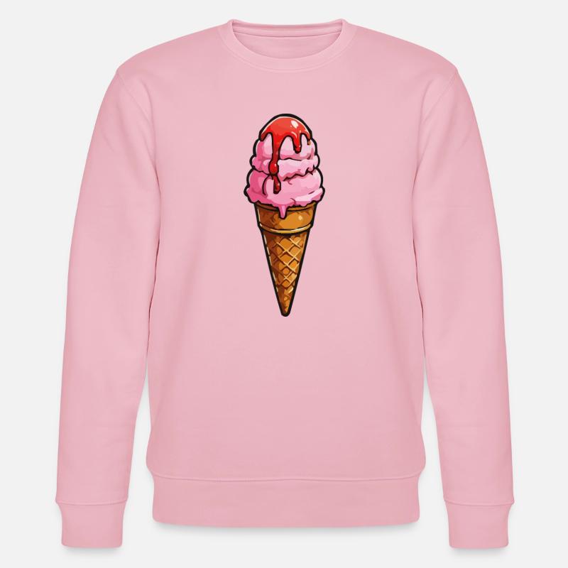 Cartoon Eiscreme Rosa Kugeln Sirup - Stanley/Stella Unisex Bio-Sweatshirt CHANGER  - Hellrosa