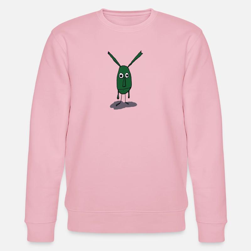 Illustration de monstre vert sur impression - Sweat bio CHANGER Stanley/Stella Unisexe - rose pâle