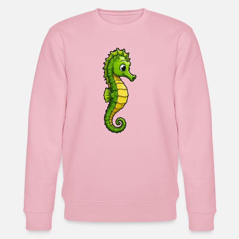 Fröhliches Seepferdchen Portrait - Stanley/Stella Unisex Bio-Sweatshirt CHANGER  - Hellrosa