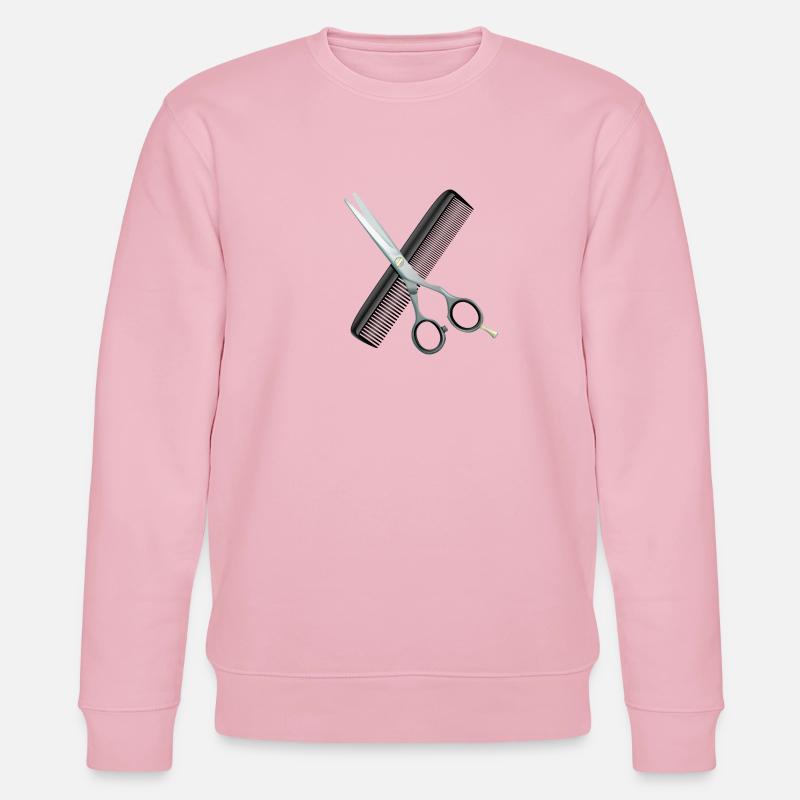 Friseurschere mit Kamm - Stanley/Stella Unisex Bio-Sweatshirt CHANGER  - Hellrosa
