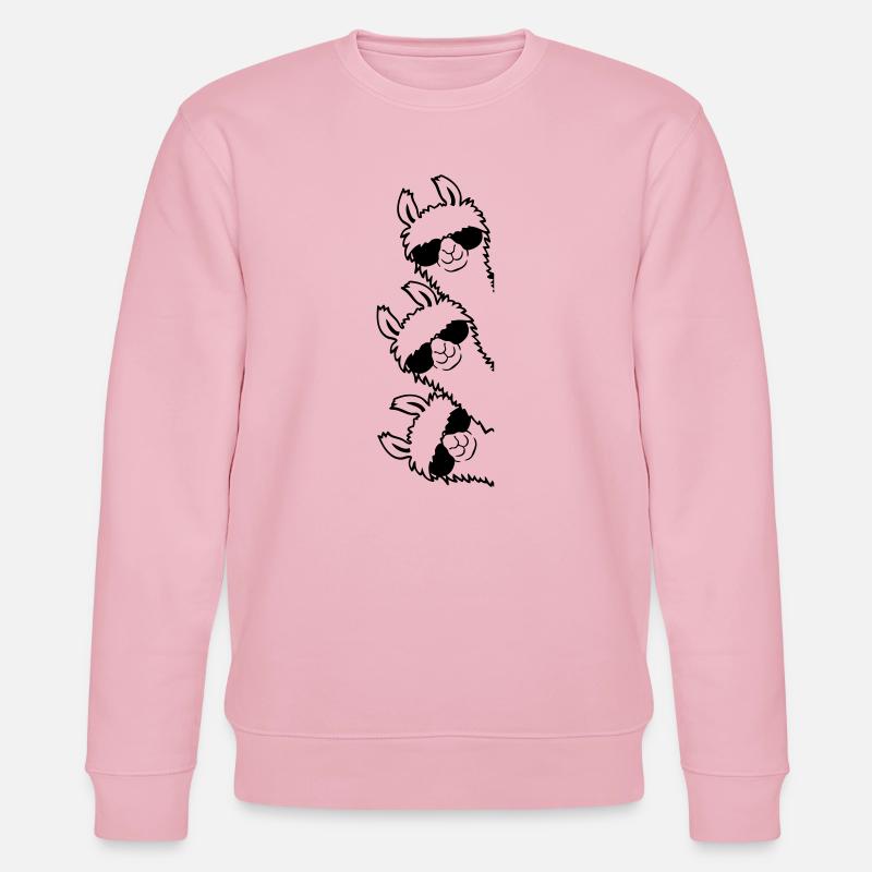 Freunde Lama Team - Stanley/Stella Unisex Bio-Sweatshirt CHANGER  - Hellrosa