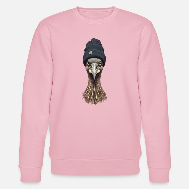 Emukopf mit gemütlicher Mütze - Stanley/Stella Unisex Bio-Sweatshirt CHANGER  - Hellrosa