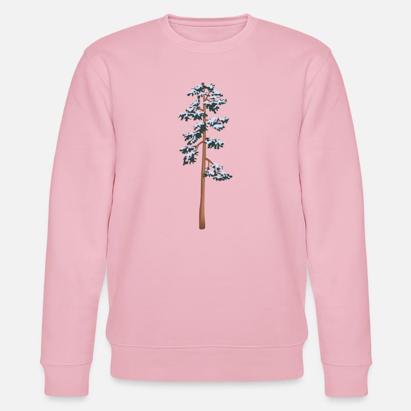 hoher Baum mit Schnee - Stanley/Stella Unisex Bio-Sweatshirt CHANGER  - Hellrosa