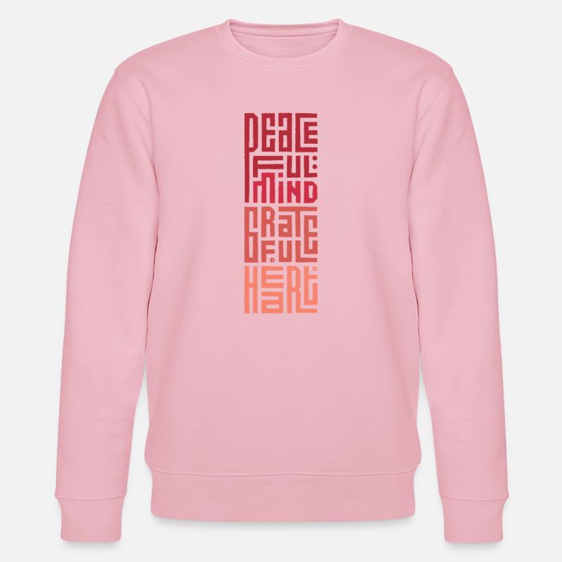 Friedlicher Geist Dankbares Herz - Stanley/Stella Unisex Bio-Sweatshirt CHANGER  - Hellrosa