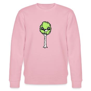 Lachende Cartoon Birke - Stanley/Stella Unisex Bio-Sweatshirt CHANGER  - Hellrosa - Vorne - Jaron (178cm) & Liana (172cm)