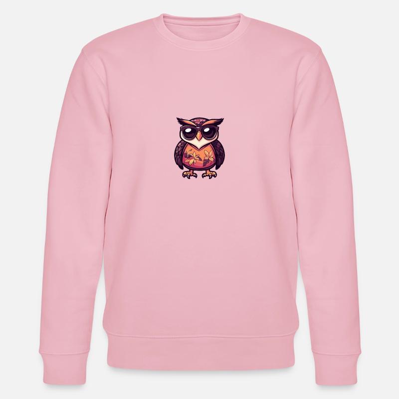 Eule Comic Cool Sommer - Stanley/Stella Unisex Bio-Sweatshirt CHANGER  - Hellrosa