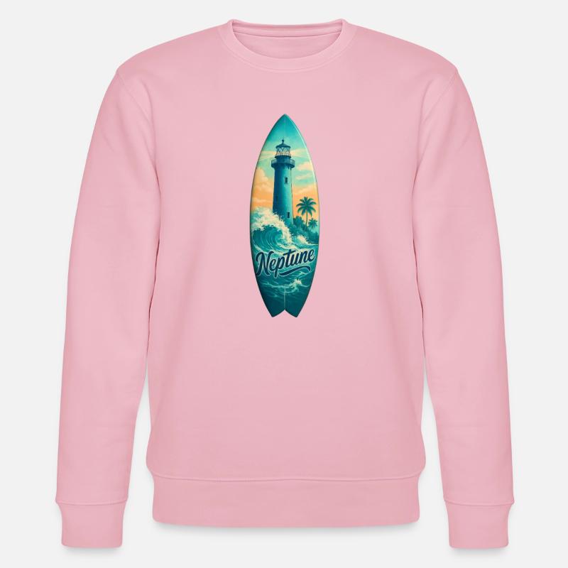 Neptune Lighthouse Surfbrett - Stanley/Stella Unisex Bio-Sweatshirt CHANGER  - Hellrosa