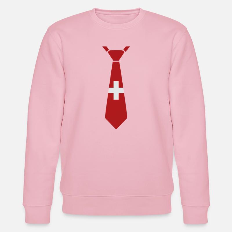 Cravate suisse – Conception du drapeau - Sweat bio CHANGER Stanley/Stella Unisexe - rose pâle