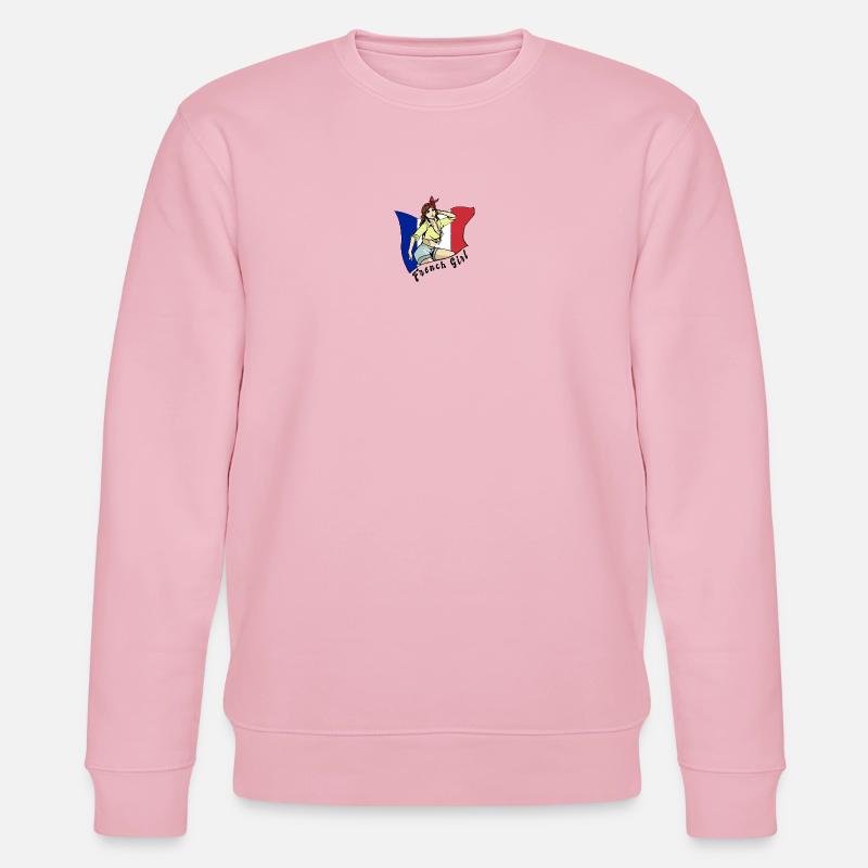 Frankreich Mädchen Flaggen Design - Stanley/Stella Unisex Bio-Sweatshirt CHANGER - Hellrosa