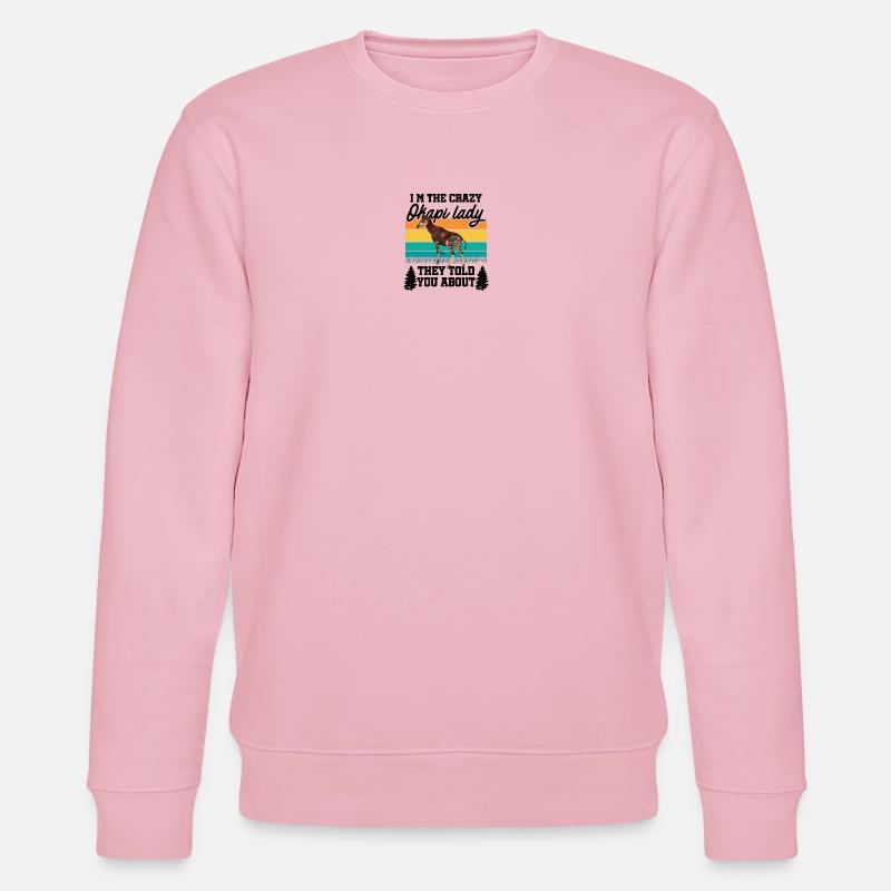 Ich bin die verrückte Okapi Lady - Stanley/Stella Unisex Bio-Sweatshirt CHANGER  - Hellrosa