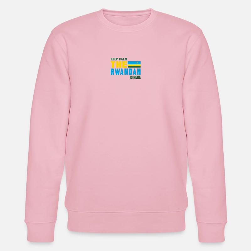 Keep Calm Ruanda Flaggen Design - Stanley/Stella Unisex Bio-Sweatshirt CHANGER  - Hellrosa