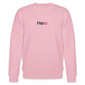 Hero Rauchen Nichtraucher Held Spruch Geschenk - Stanley/Stella Unisex Bio-Sweatshirt CHANGER  - Hellrosa - Vorne - Jaron (178cm) & Liana (172cm)