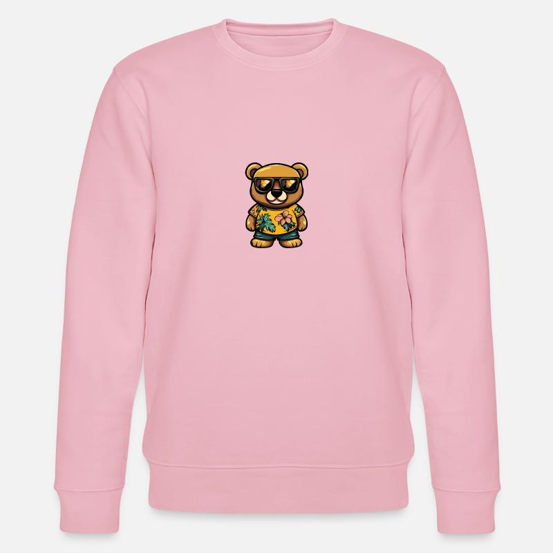 Bär Comic Cool Sommer - Stanley/Stella Unisex Bio-Sweatshirt CHANGER  - Hellrosa