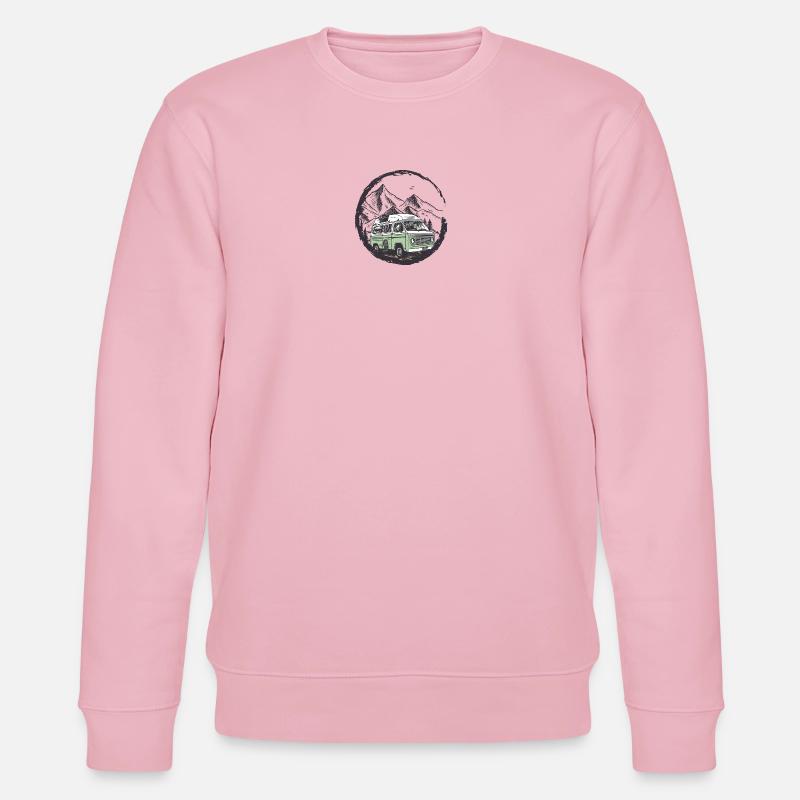 Retro Camper im Mountain Circle - Stanley/Stella Unisex Bio-Sweatshirt CHANGER  - Hellrosa