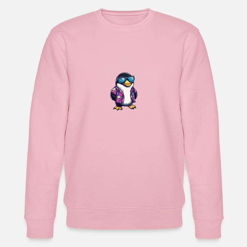 Pinguin Comic Cool Sommer - Stanley/Stella Unisex Bio-Sweatshirt CHANGER  - Hellrosa