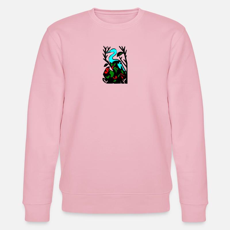 Héron bleu dans le feuillage - Sweat bio CHANGER Stanley/Stella Unisexe - rose pâle