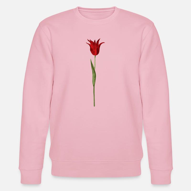 Tulipe abstraite fleur en rouge - Sweat bio CHANGER Stanley/Stella Unisexe - rose pâle