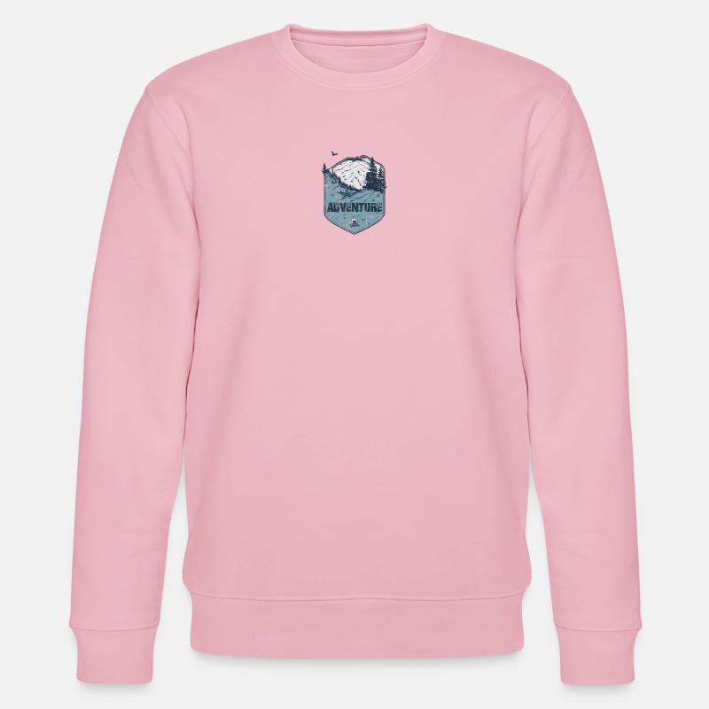Badge d’aventure en VTT - Sweat bio CHANGER Stanley/Stella Unisexe - rose pâle
