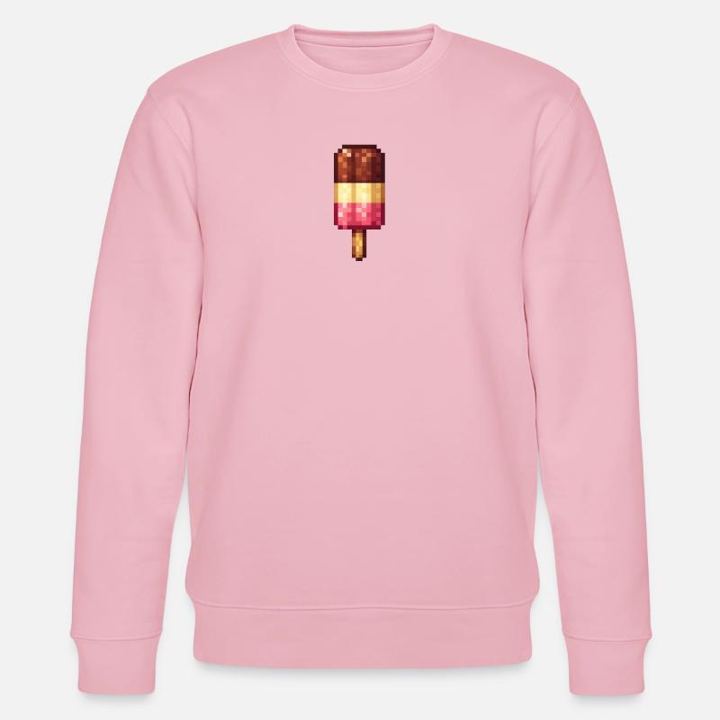 Retro Pixel Eis am Stiel - Stanley/Stella Unisex Bio-Sweatshirt CHANGER  - Hellrosa