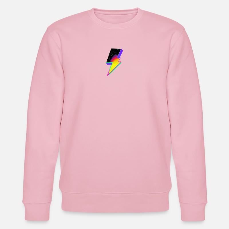 Neon-Regenbogen-Blitz-Emblem - Stanley/Stella Unisex Bio-Sweatshirt CHANGER  - Hellrosa