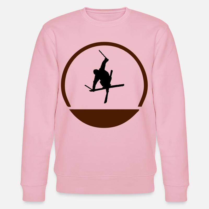 Logo de sauteur à ski - Sweat bio CHANGER Stanley/Stella Unisexe - rose pâle