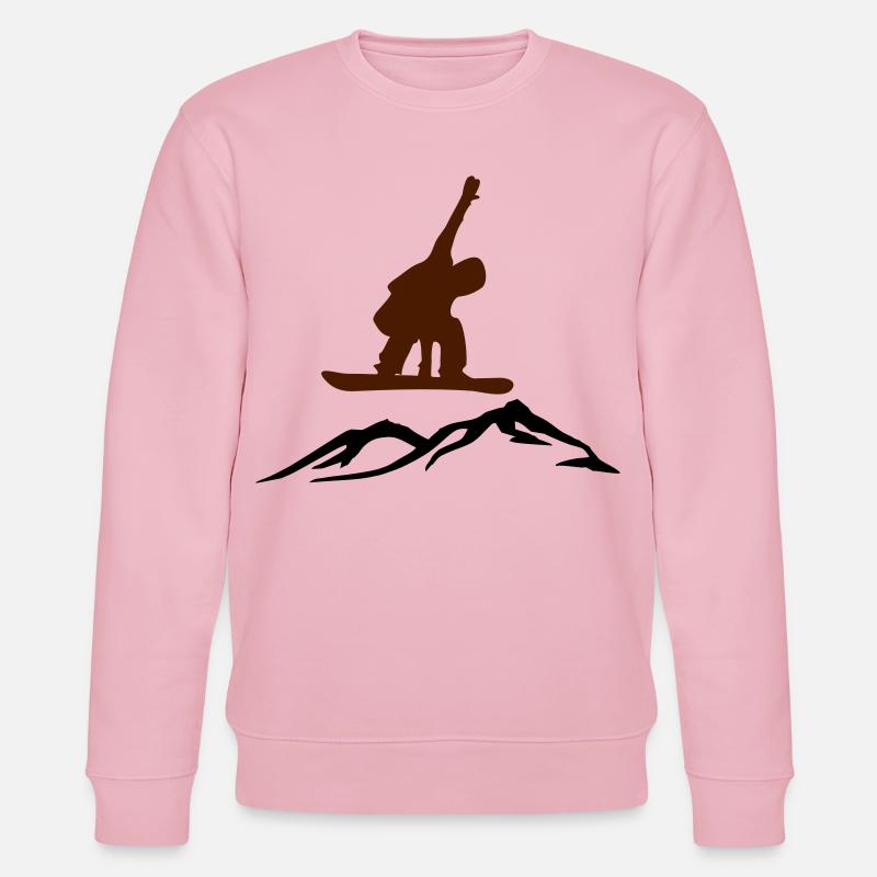 Snowboarder über Berg - Stanley/Stella Unisex Bio-Sweatshirt CHANGER  - Hellrosa