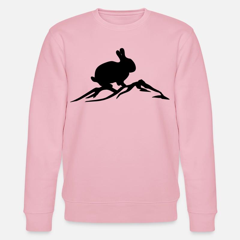 Bunny on mountain - Stanley/Stella CHANGER Unisex Organic Sweatshirt - cotton pink