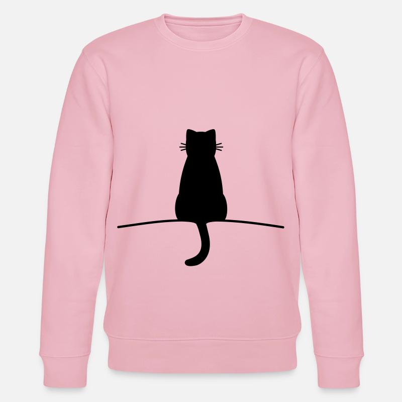 Katze Silhouette Kater Kätzchen minimal - Stanley/Stella Unisex Bio-Sweatshirt CHANGER  - Hellrosa