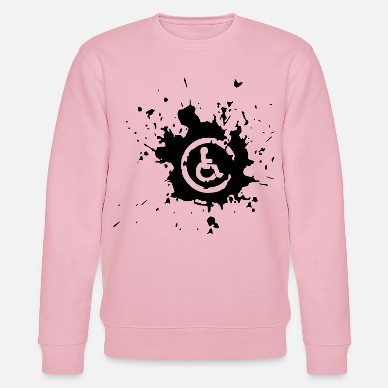 Éclaboussure d’image en fauteuil roulant # - Sweat bio CHANGER Stanley/Stella Unisexe - rose pâle