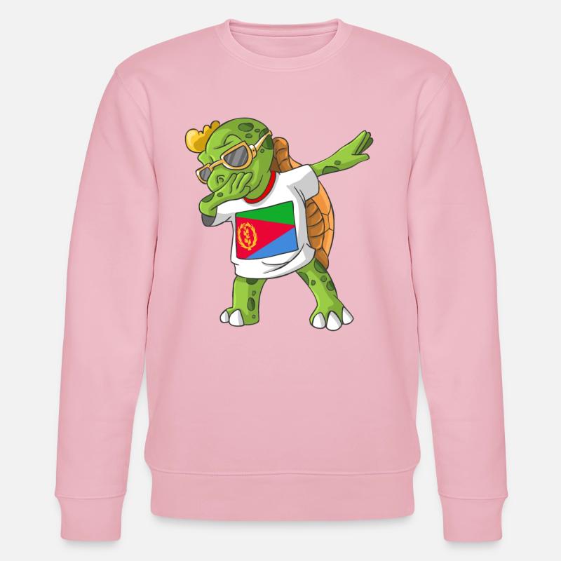 Eritrea Dabbing Schildkröte - Stanley/Stella Unisex Bio-Sweatshirt CHANGER  - Hellrosa