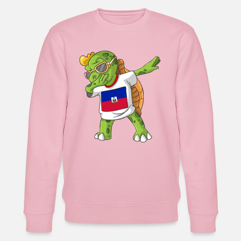 Haiti Dabbing Schildkröte - Stanley/Stella Unisex Bio-Sweatshirt CHANGER  - Hellrosa
