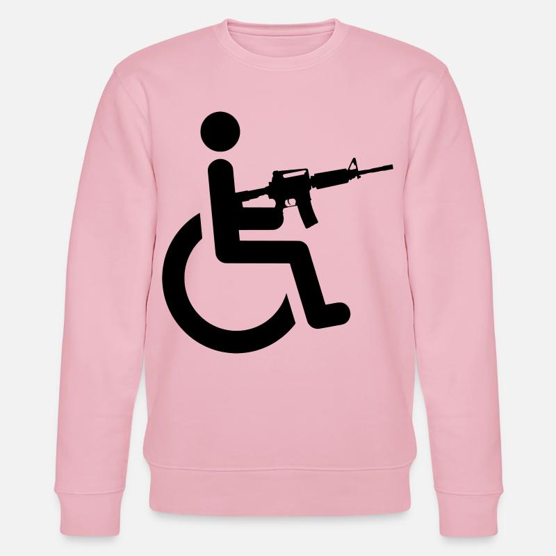 Utilisateur d’un fauteuil roulant armé # - Sweat bio CHANGER Stanley/Stella Unisexe - rose pâle