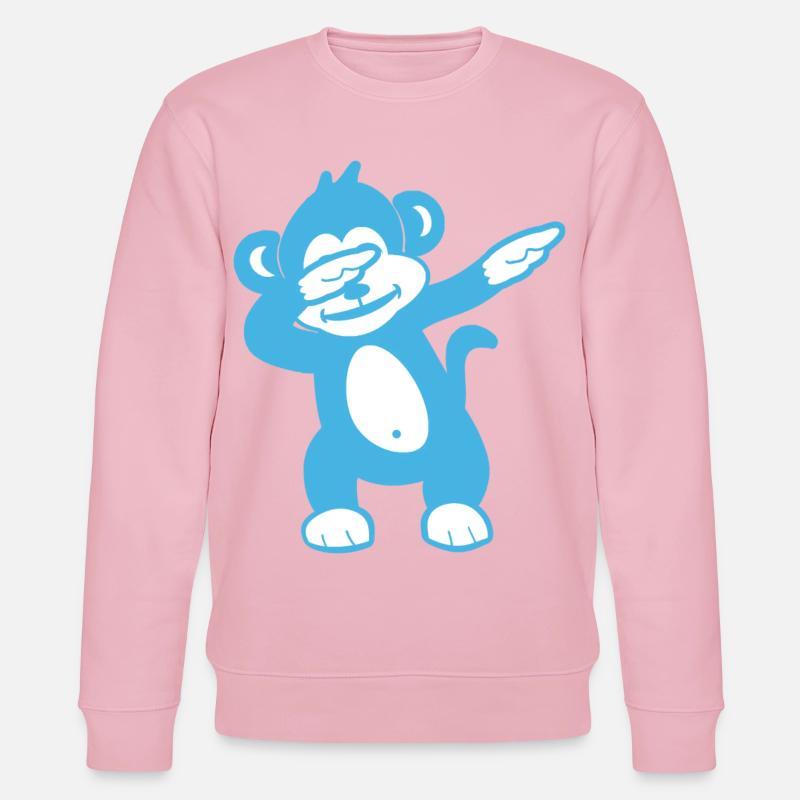 Blue Monkey Maskottchen – Verspieltes Design - Stanley/Stella Unisex Bio-Sweatshirt CHANGER  - Hellrosa