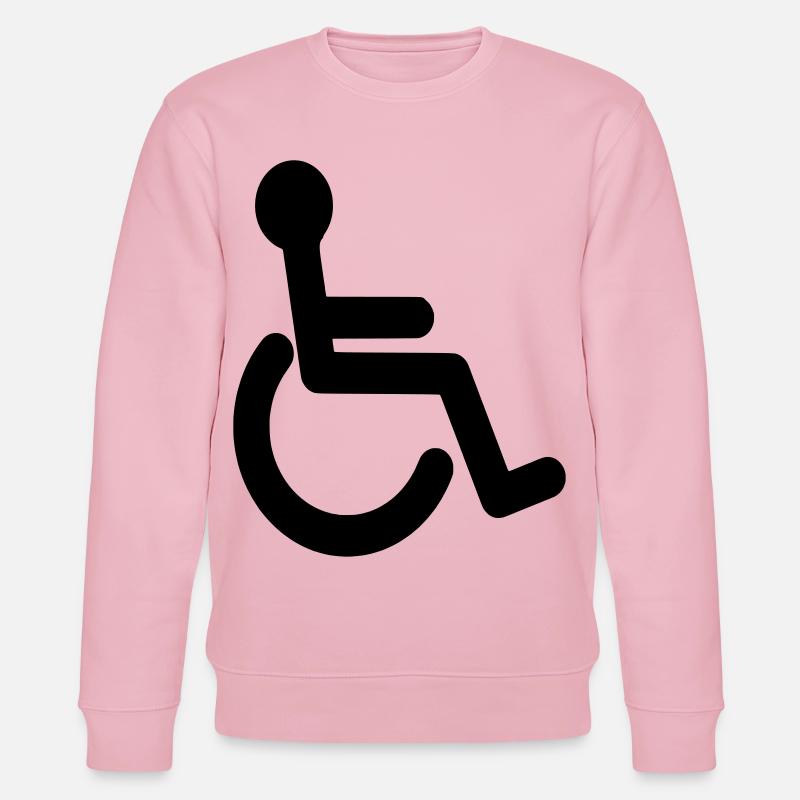 Symbole de base du fauteuil roulant # - Sweat bio CHANGER Stanley/Stella Unisexe - rose pâle