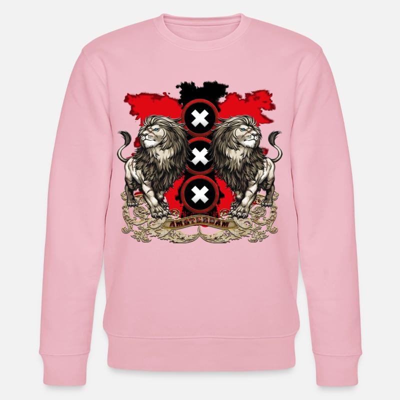 Amsterdam-Wappen 2018 weiß - Stanley/Stella Unisex Bio-Sweatshirt CHANGER - Hellrosa