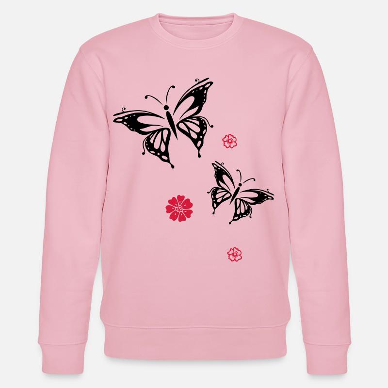 papillons fleurs fleurs insectes été - Sweat bio CHANGER Stanley/Stella Unisexe - rose pâle
