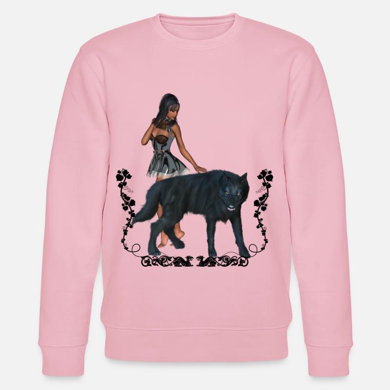 Mit dem Wolf umwerfend - Stanley/Stella Unisex Bio-Sweatshirt CHANGER  - Hellrosa