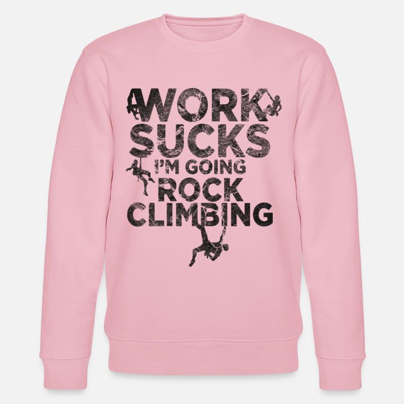 klettern boulder Kletterer klettergurt Geschenk - Stanley/Stella Unisex Bio-Sweatshirt CHANGER  - Hellrosa