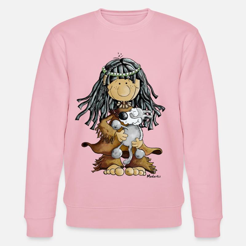 Indianer und Wolf - Freunde - Stanley/Stella Unisex Bio-Sweatshirt CHANGER  - Hellrosa