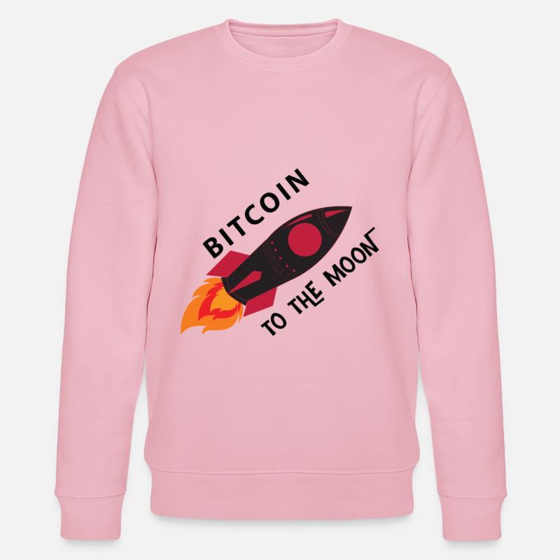 Bitcoin Rakete Mond - Stanley/Stella Unisex Bio-Sweatshirt CHANGER  - Hellrosa