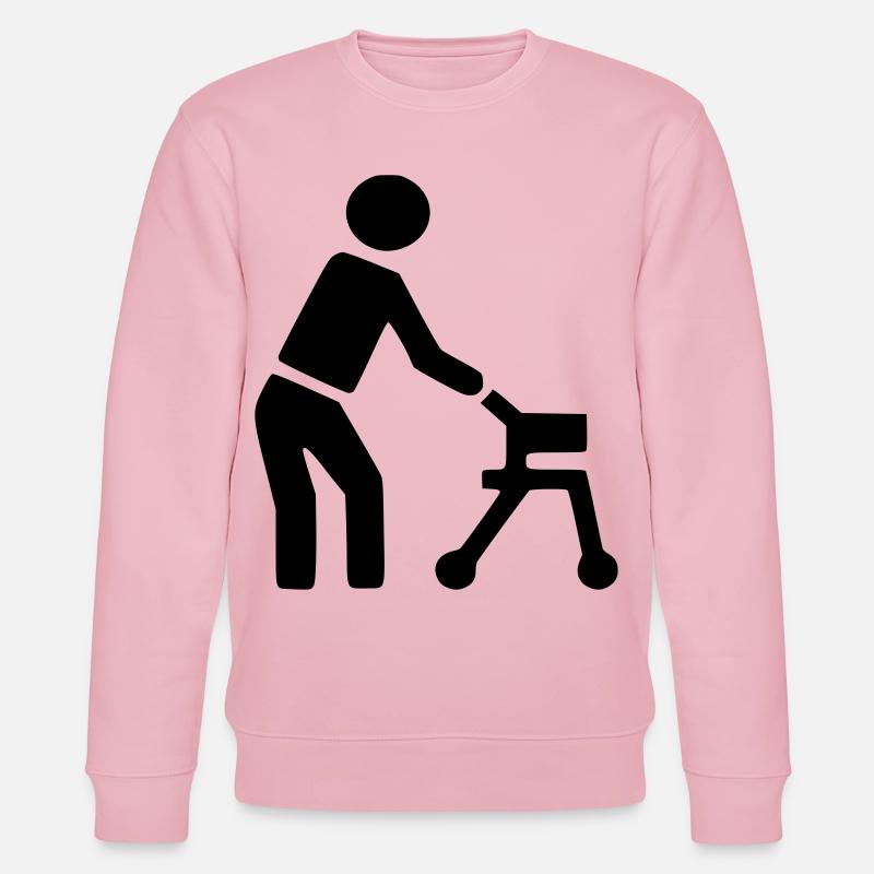 Personne handicapée derrière le déambulateur # - Sweat bio CHANGER Stanley/Stella Unisexe - rose pâle