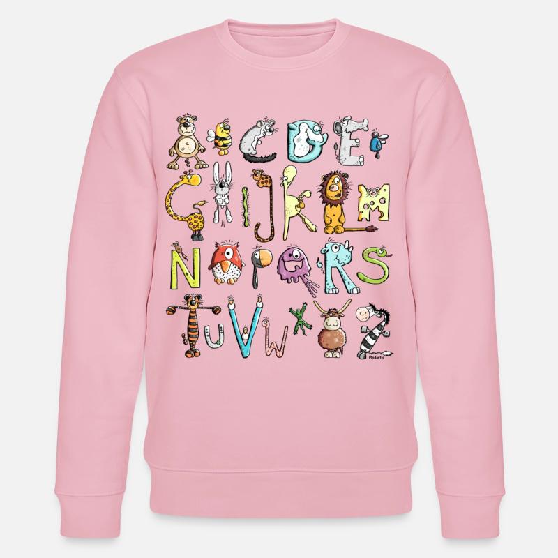 Buntes Tier Alphabet - ABC - Stanley/Stella Unisex Bio-Sweatshirt CHANGER  - Hellrosa