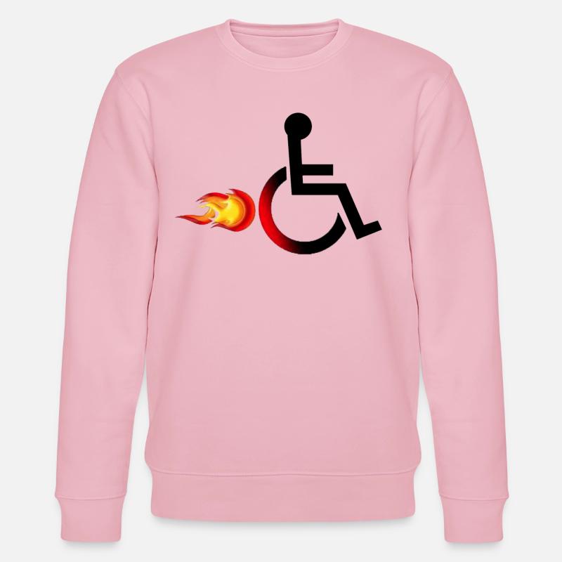 Rollstuhlfahrer mit Flammen # - Stanley/Stella Unisex Bio-Sweatshirt CHANGER  - Hellrosa