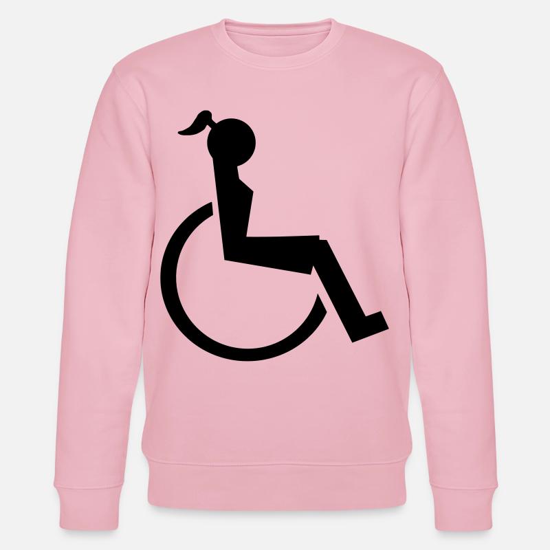 Dame im Rollstuhl Illustration # - Stanley/Stella Unisex Bio-Sweatshirt CHANGER  - Hellrosa