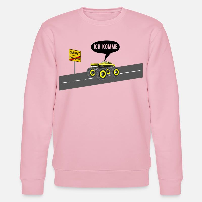 Schule ich komme - Stanley/Stella Unisex Bio-Sweatshirt CHANGER  - Hellrosa