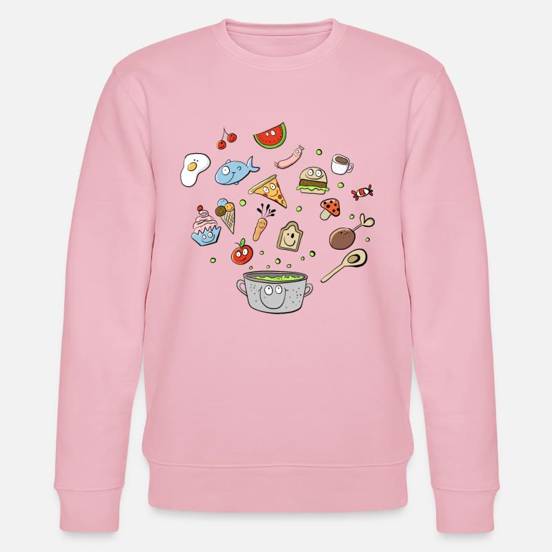 Essen Doodle I Mahzeit I Lebensmittel - Stanley/Stella Unisex Bio-Sweatshirt CHANGER  - Hellrosa