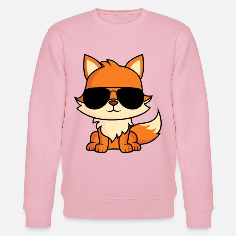 Fuchs mit Pilotenbrille - Stanley/Stella Unisex Bio-Sweatshirt CHANGER  - Hellrosa