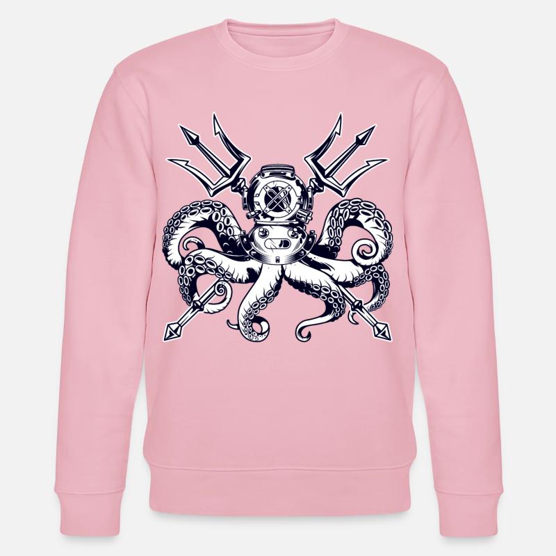 Trident Diving Octopus - Stanley/Stella Unisex Bio-Sweatshirt CHANGER  - Hellrosa